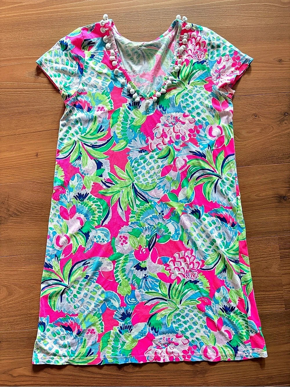 Lilly Pulitzer Etta V-Neck Dress Floral Mini Multi Raise The Bar